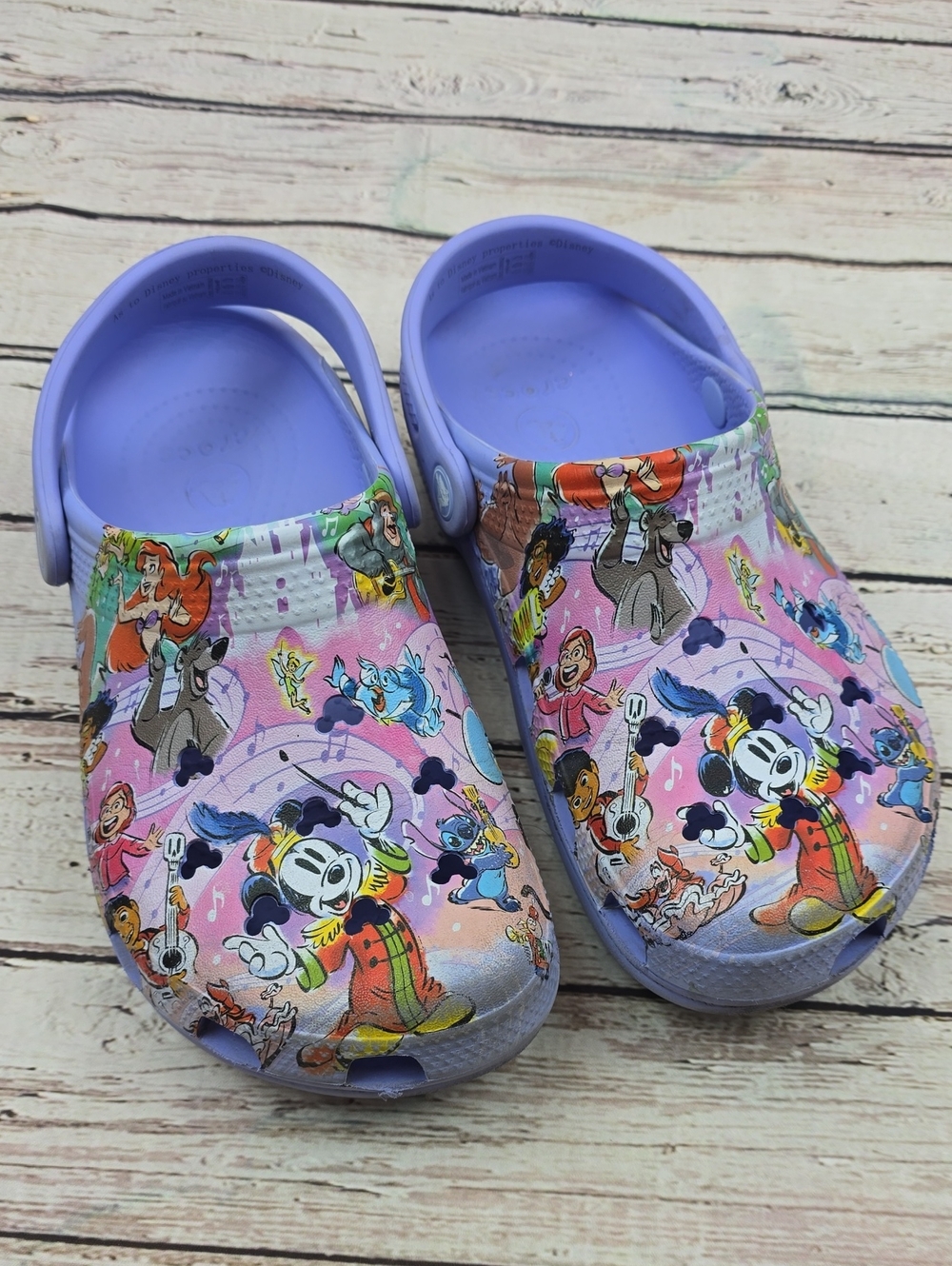 100th Celebration Disney Lavender Mickey & Friends Printed CROCS